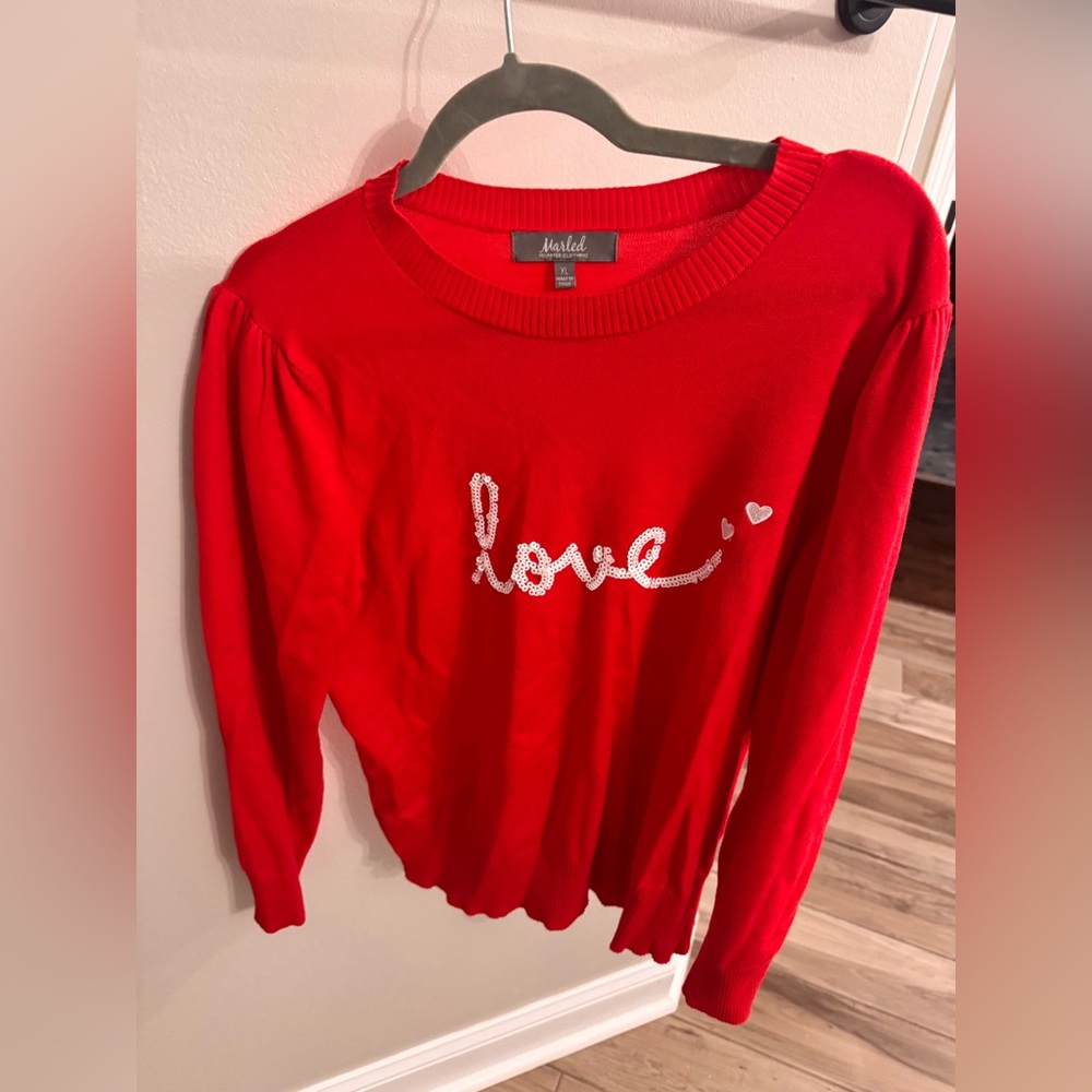 Red Love Sweater size XL